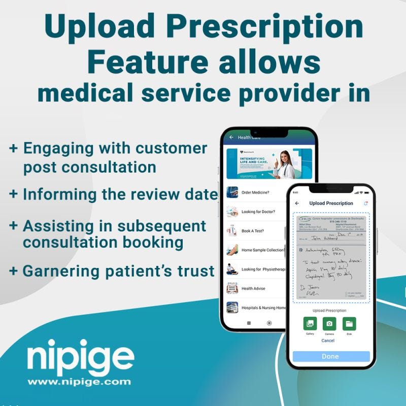 Uploading prescriptions after consultation by doctors is one of the