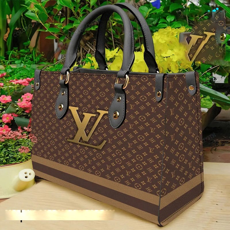 Louis Vuitton Yellow Logo Brown Luxury Brand Fashion Women Small