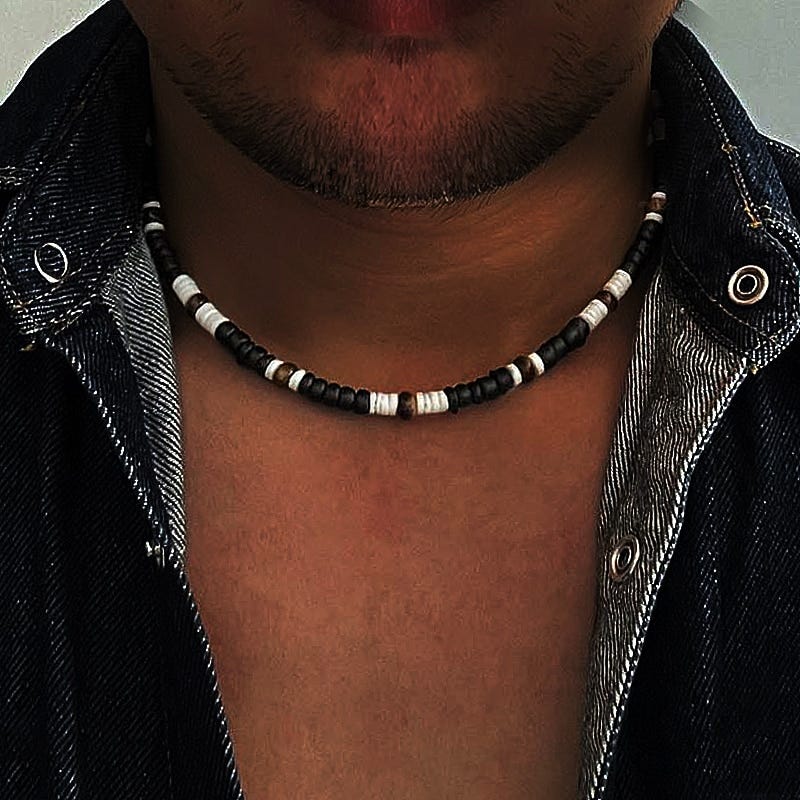 Bohemian Surfer Necklace for Men — Simple Geometric Tribal Ethnic Coconut  Shell Beaded Necklace | by Jewelvietnam | Medium
