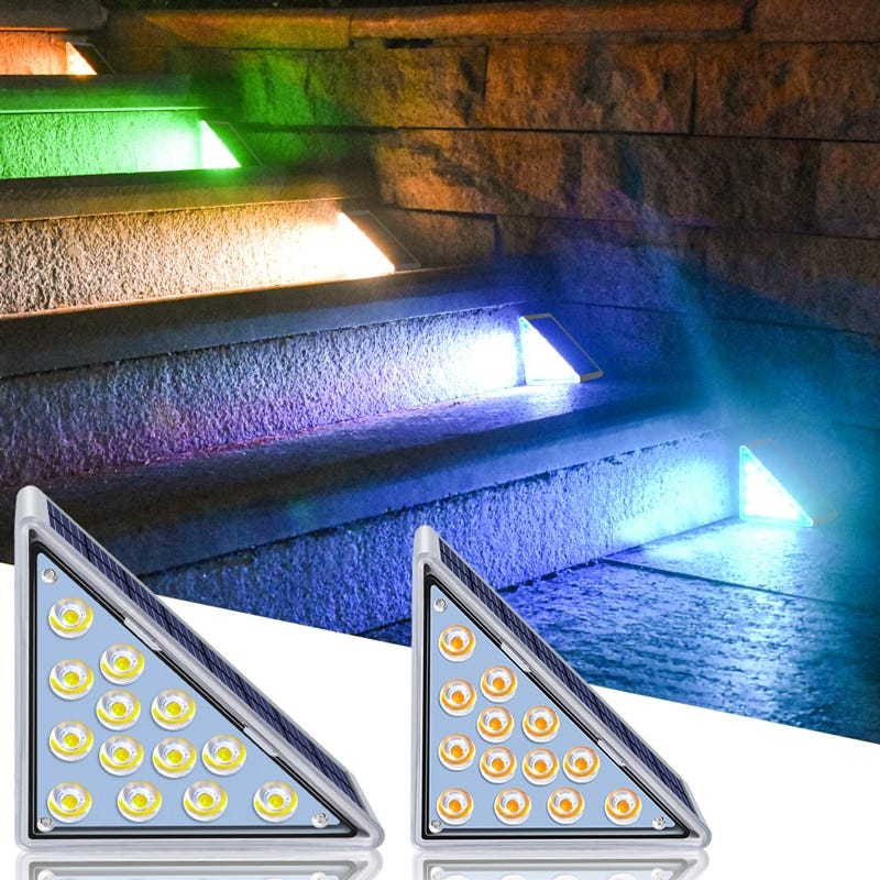 Big Deals! LED Outdoor Solar Light Step Lamp Lens Design Super Bright