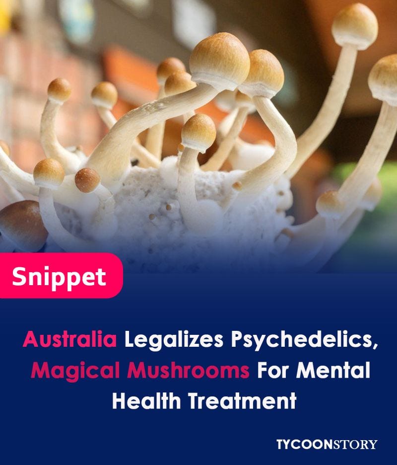 Australia legalizes psychedelic magical Mushrooms for Mental Health