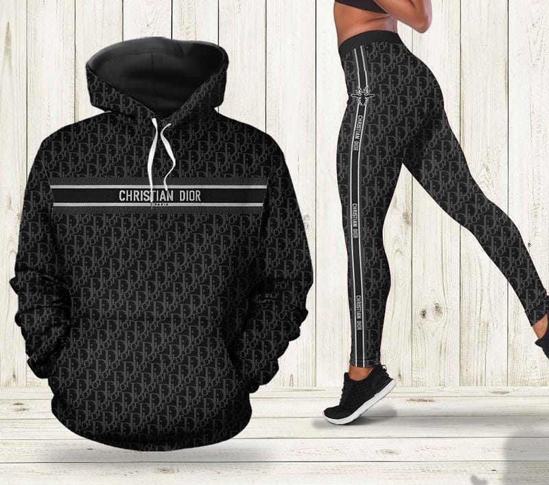Dior Black Hoodie Leggings Luxury Brand Clothing Clothes Outfit