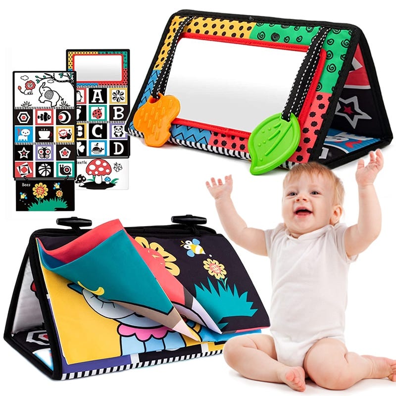 Top 10! Black And White Baby Floor Mirror Tummy Time Sensory Baby Toys