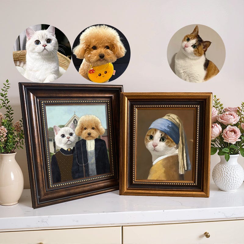 Memorpaw Hand-Painted Royal Pet Portrait Dress-up Oil Painting