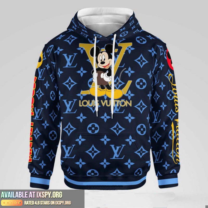 Louis vuitton blue unisex hoodie hot 2023 for men women lv luxury
