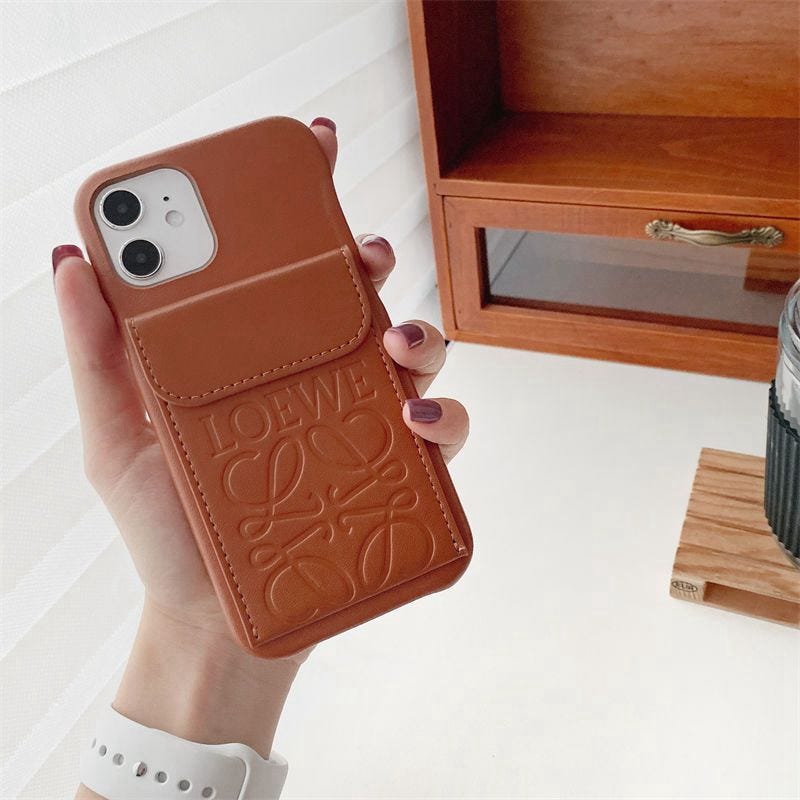 Loewe iphone 14pro max card holder leather case | by Saycase | Medium