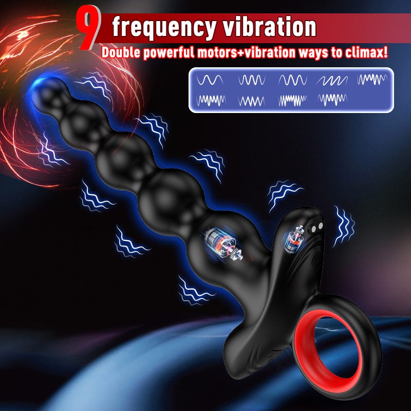 2 in 1 Dual Vibration Waterproof Male Anal Vibrator