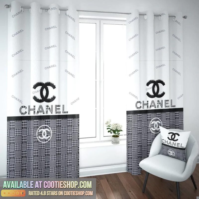 Chanel Premium Logo Luxury Black And White Home Decor Window