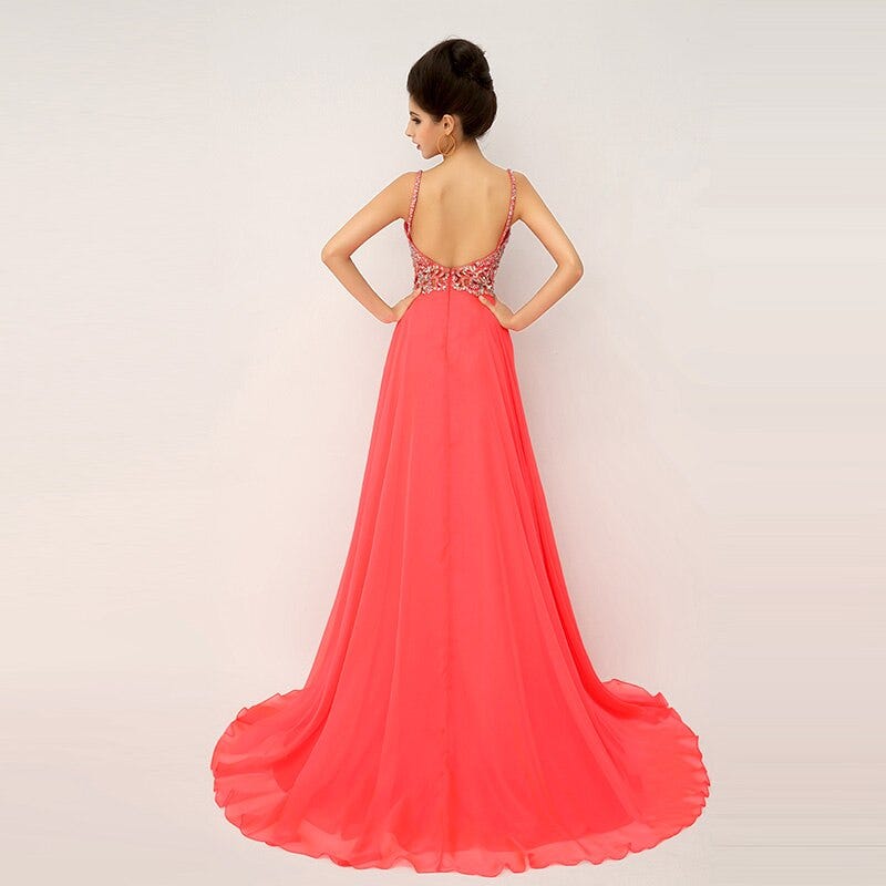 Sexy Maid Of Honor Dresses V Neck Spaghetti Strap Wedding Guest Gown ...