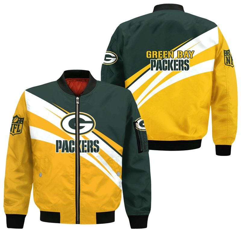 Men Bomber Jacket NFL Green Bay Packers Bomber Jacket Limited Edition ...