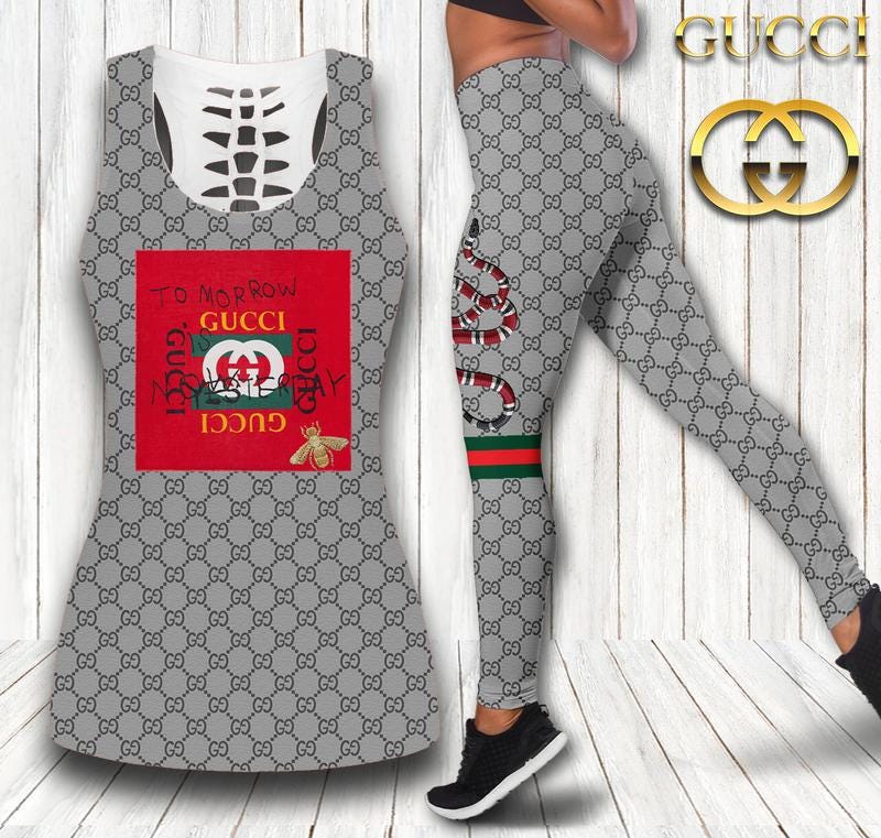 Upgrade Your Gym Look with Gucci's Grey Snake Tank Top Leggings: Luxury  Brand Clothing For Women!, by son nguyen