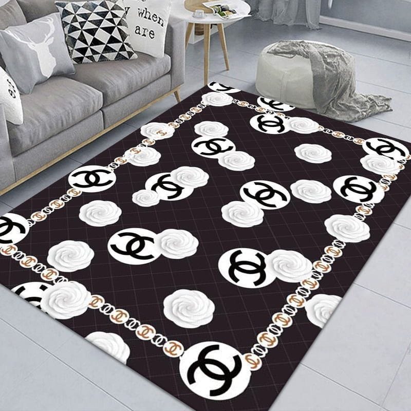 LV Logo Rug Hypebeast Living Room Bedroom Carpet Fashion Brand