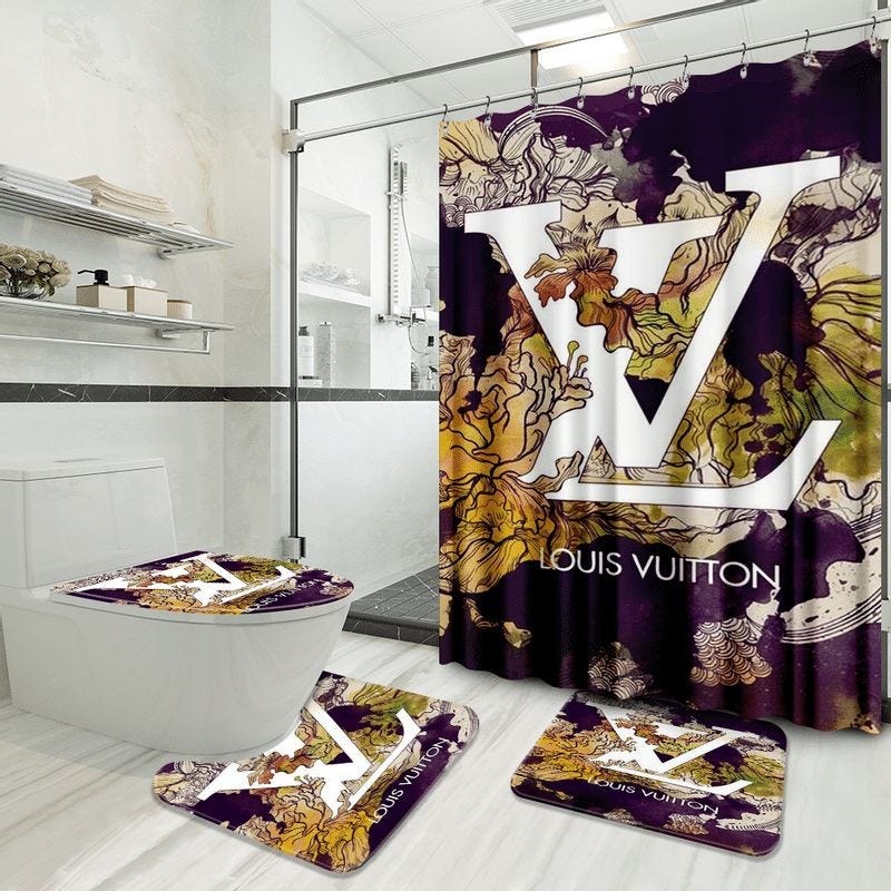 Louis Vuitton Bathroom Set Luxury Fashion Brand Bath Mat Home