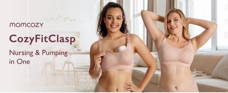 Momcozy Hands-Free Seamless Pumping Bra, M