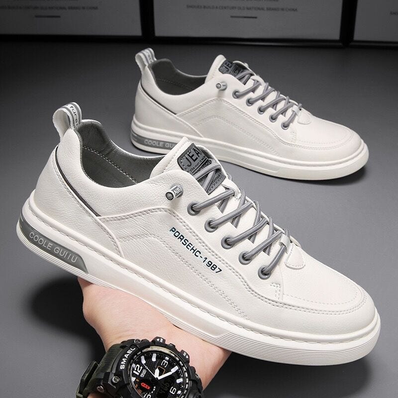 Gas White Polyester Athletic Sneakers