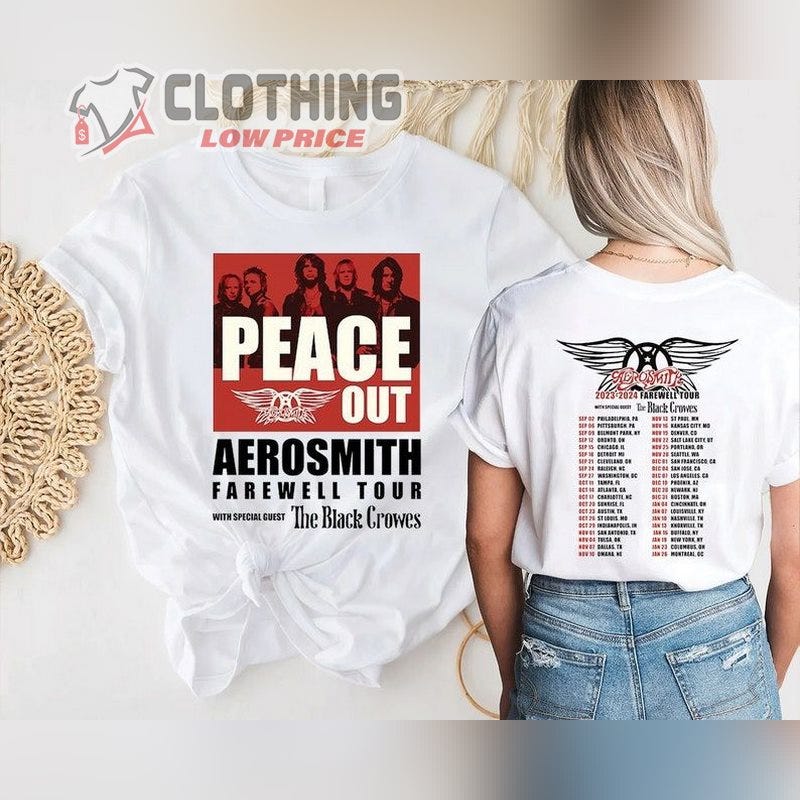 Aerosmith Concert 2023-2024 Peace Out Farewell Tour Shirt