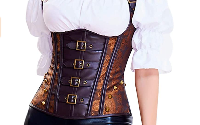 Steampunk Corset Top with Jacket and Belt – Charmian Corset
