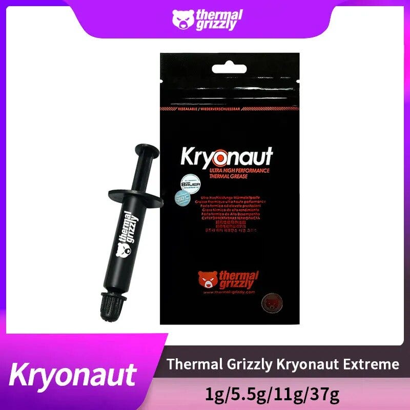 Big Deals! Thermal paste Thermal Grizzly Kryonaut Extreme KE  1g/5.5g/11g/37g Extreme KE for CPU/GPU Cooler Large Capacity Compound  Cooling — USD 20.57 - Boso - Medium