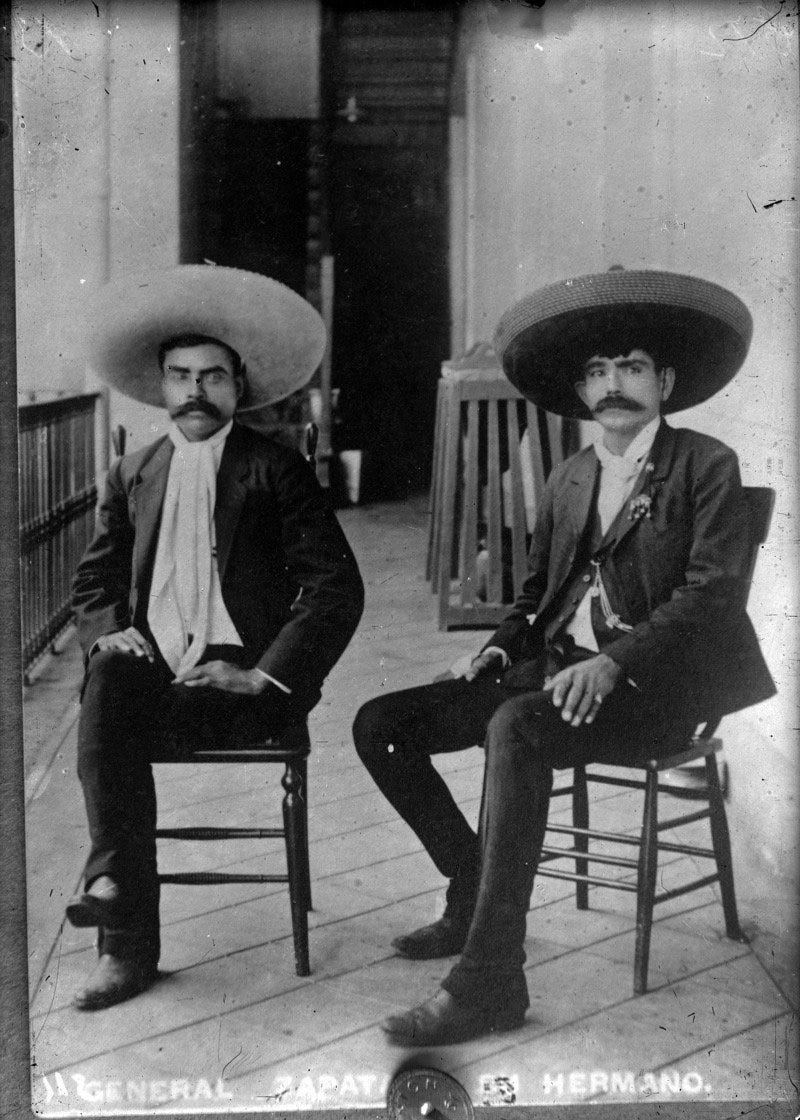 Retrato de los Generales Emiliano Zapata y Eufemio Zapata. De Gildardo y Octavio Magaña Cerda. Fuente.