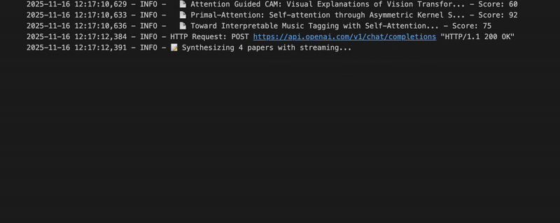 Demo — Real-Time Token Streaming Output