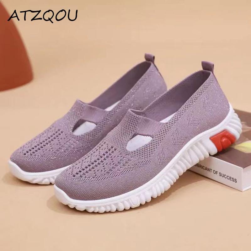 Hot Review! Summer Sneakers Women Casual Shoes Mesh Soft Loafers Bottom ...