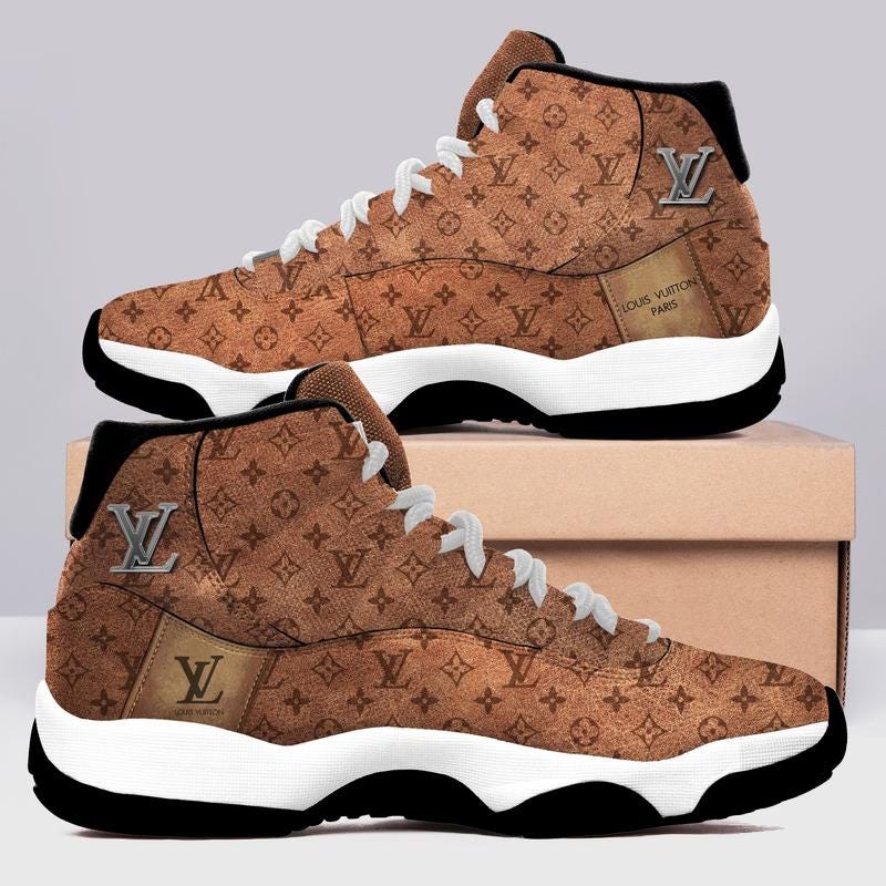 Louis Vuitton Paris Brown Air Jordan 11 Sneakers Shoes Hot Lv