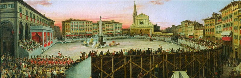 La corsa dei cocchi.