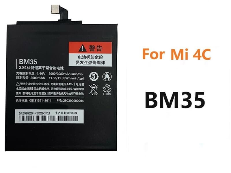 Batteria Compatibile TY BETTERY BM35 Per Xiaomi Mi 4c, Agli Ioni Di Litio, 3000 MAh