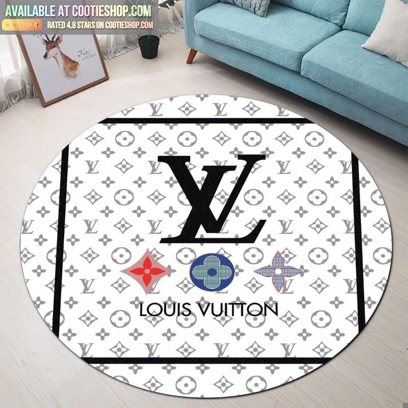 Louis Vuitton Black Logo White Luxury Brand Fashion Round Rug Carpet Home  Decor-105558, by Cootie Shop, Jul, 2023