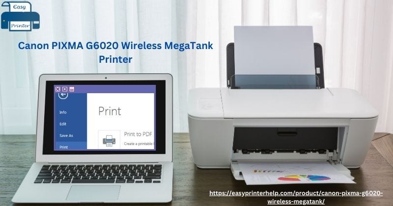 Canon PIXMA G6020 Wireless MegaTank Printer - Easyprinterhelp - Medium