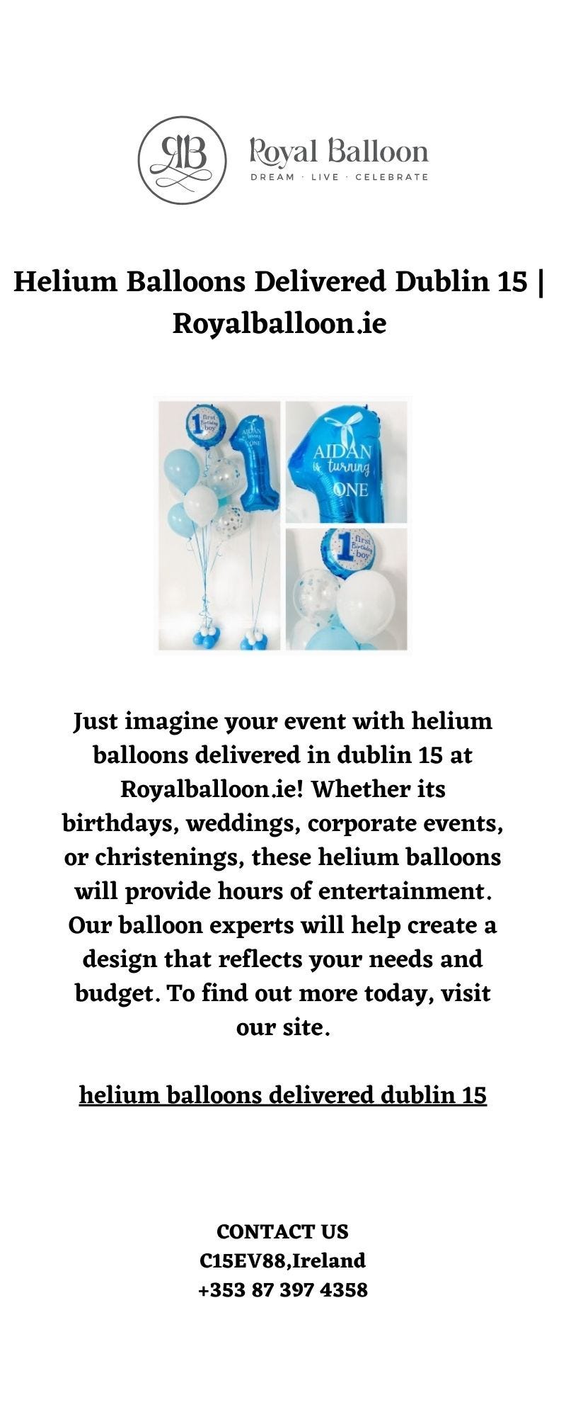 helium balloons delivered dublin 15Helium Balloons Delivered Dublin 15