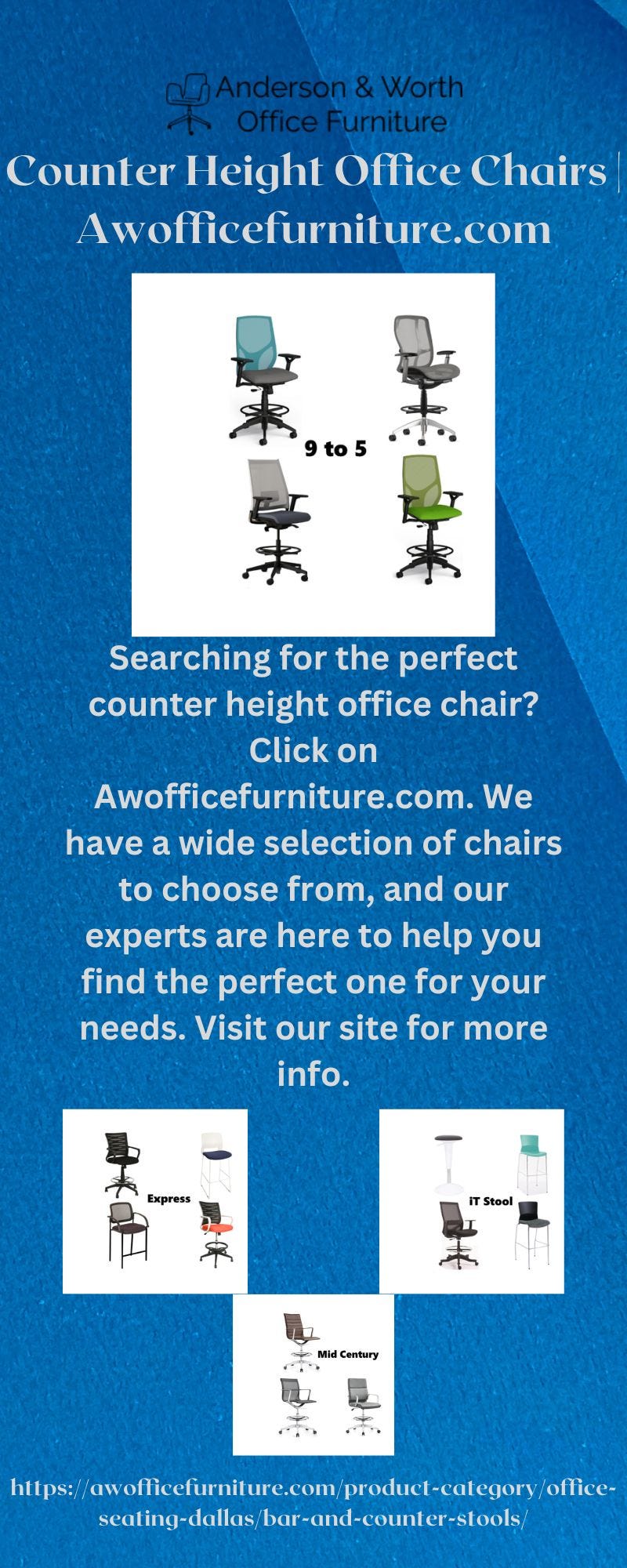 Counter Height Office Chairs | Awofficefurniture.com - Anderson & Worth