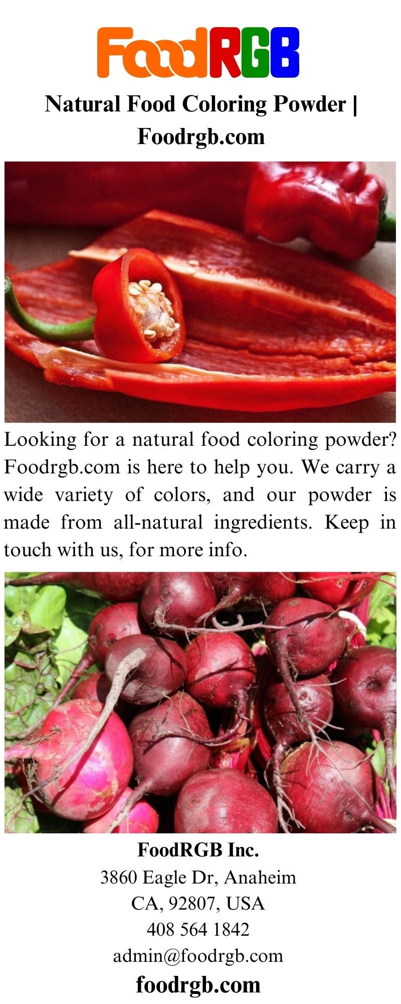 Natural Food Coloring Powder FoodRGB Medium