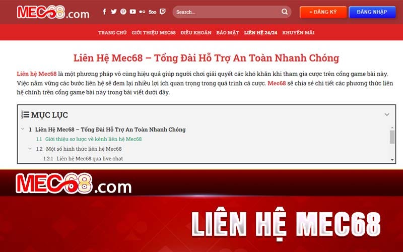 📞Liên Hệ Mec68 — Hỗ Trợ Khách Hàng 24/7📞