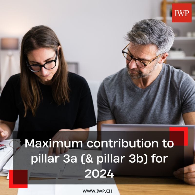 Maximum contribution to pillar 3a (& pillar 3b) for 2024 by James