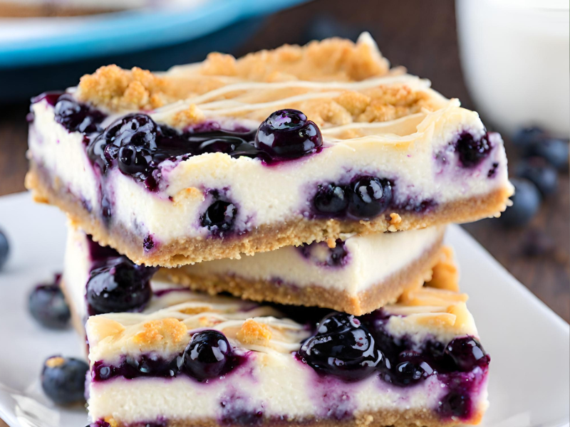 Blueberry Cheesecake Bars. Creamy Cheesecake swirled with… | by Fruit ...