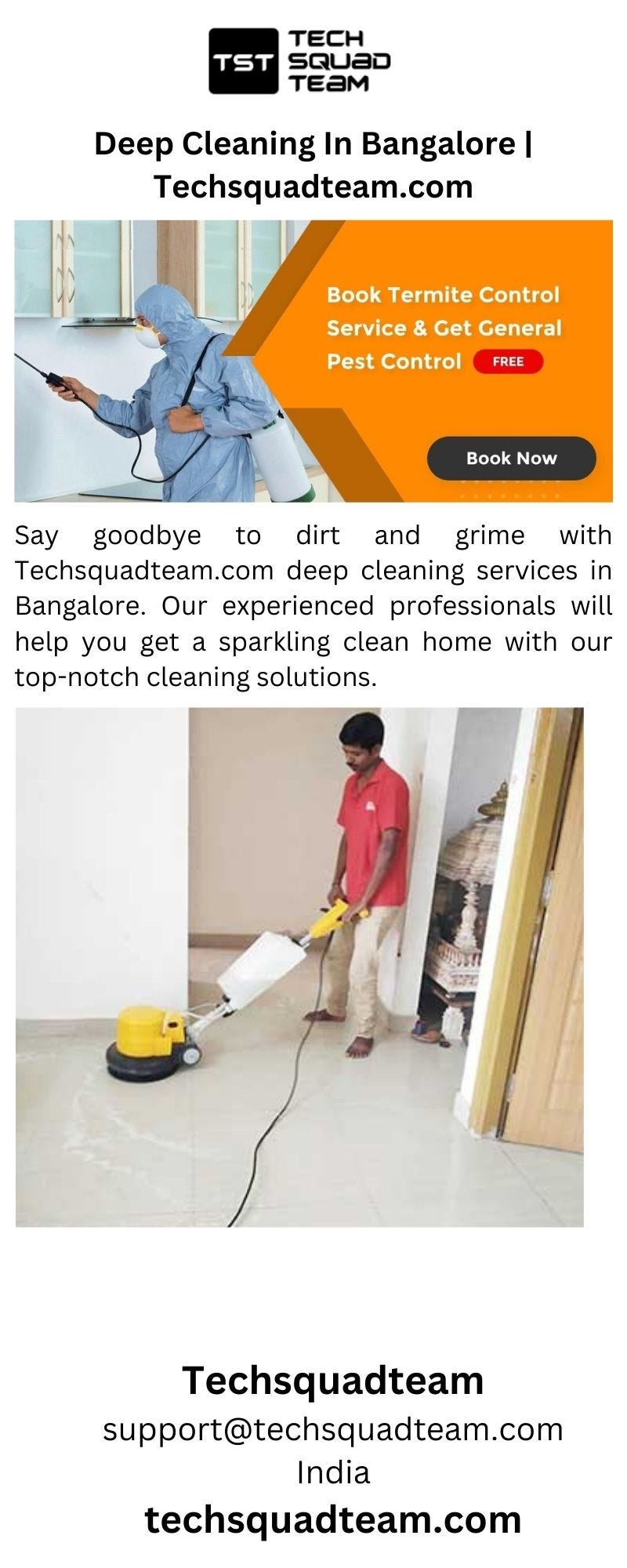 Deep Cleaning In Bangalore Techsquadtem Medium