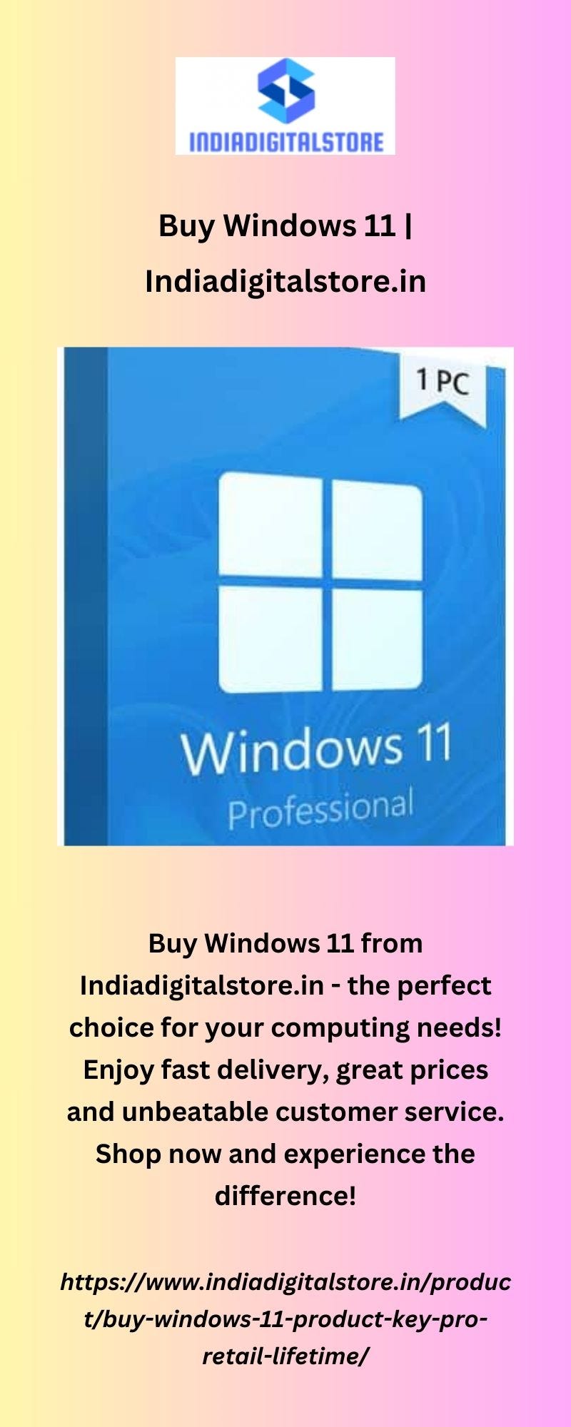 Buy Windows 11 Professional CD-KEY 1 PC 