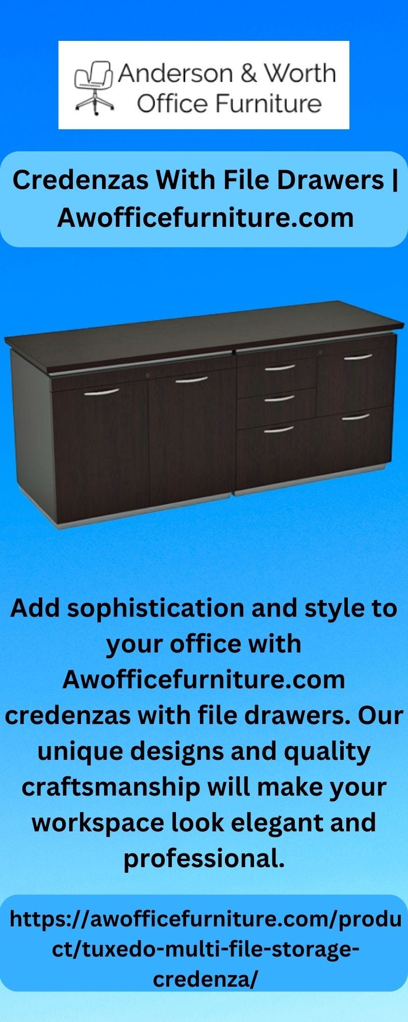 Credenzas With File Drawers Anderson & Worth