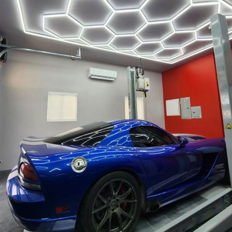 Enhance your garage with the contemporary charm of LED hexagons