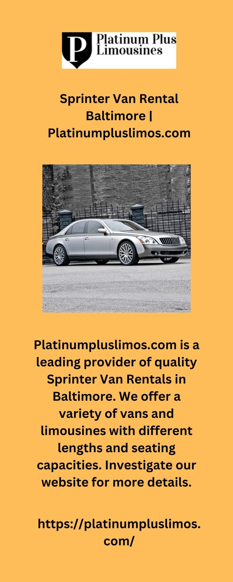 Sprinter Van Rental Baltimore Platinum plus