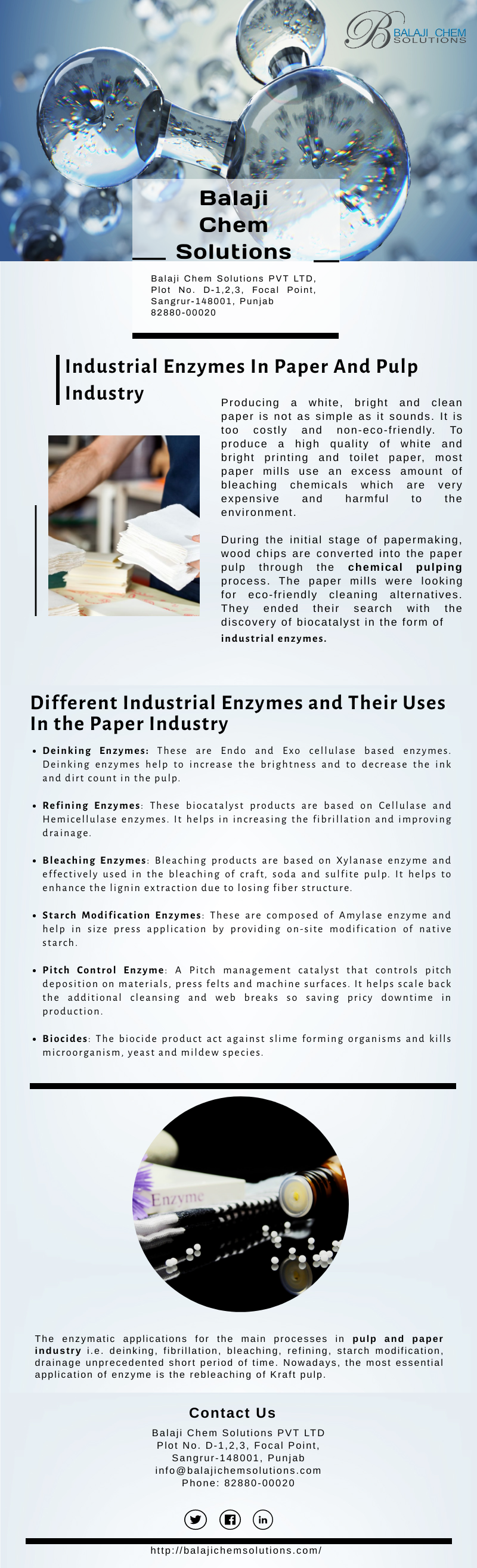 Applications of Industrial Enzymes in Paper and Pulp Industry by