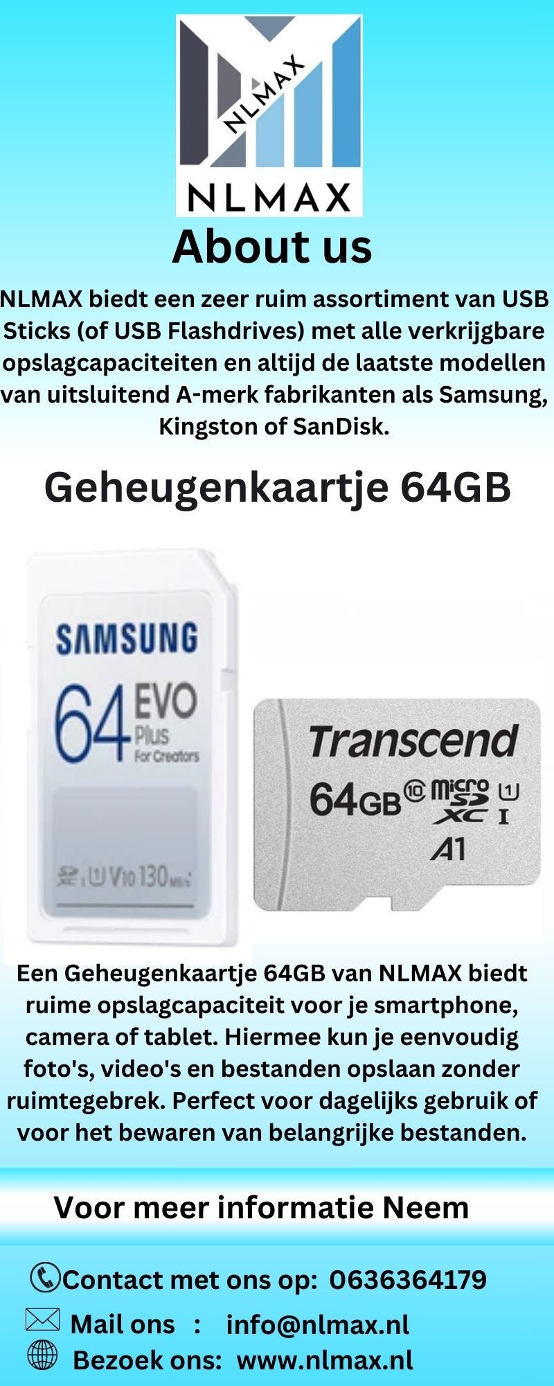 NLMAX Geheugenkaartje 64GB: Betrouwbare Opslag voor al je Bestanden