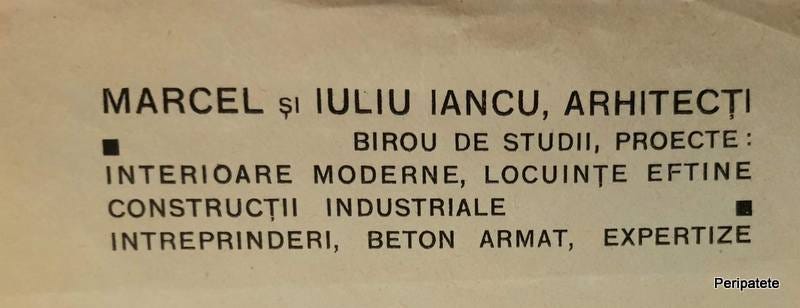 Letterhead for one of the three Iancu brothers’ architectural offices.