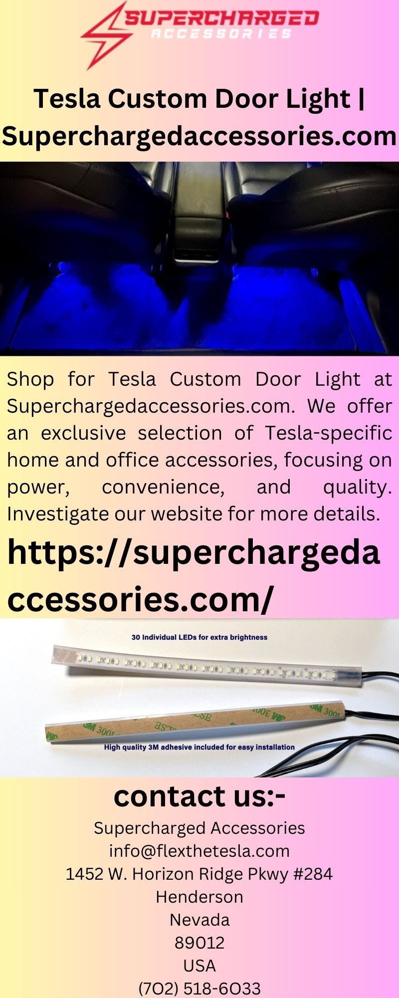 Tesla Custom Door Light Supercharged