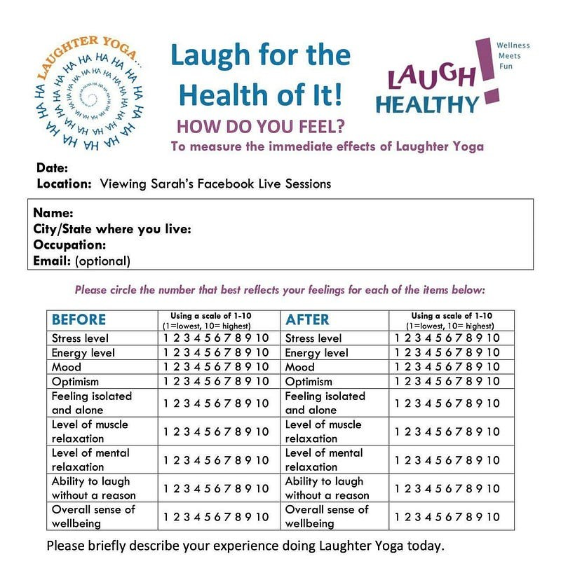 Credit is given to Sarah’s Laugh Healthy site on Facebook -