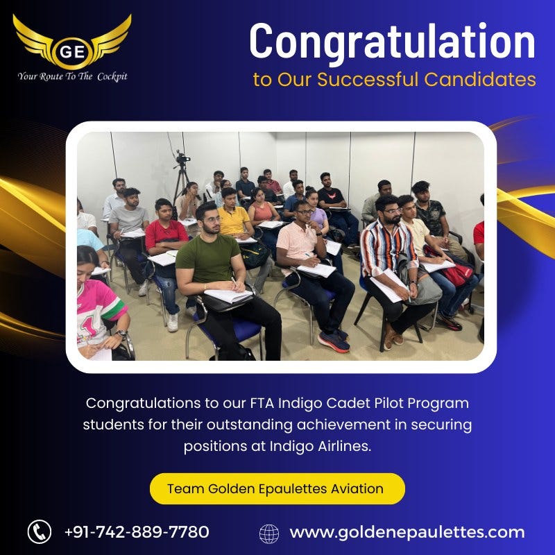 FTA Indigo Cadet Pilot Program! Golden Epaulettes Aviation Pilot
