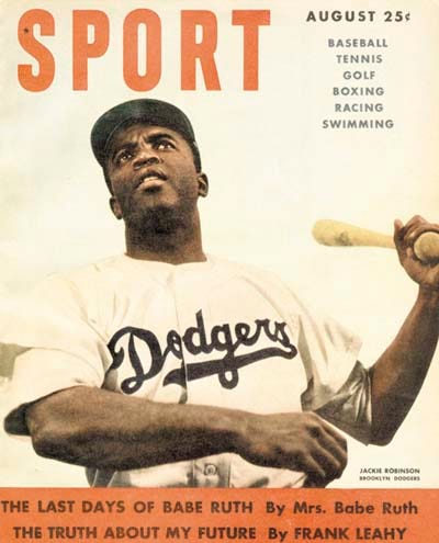 Jackie Robinson on The Cover of Sport Magazine Sepia Poster