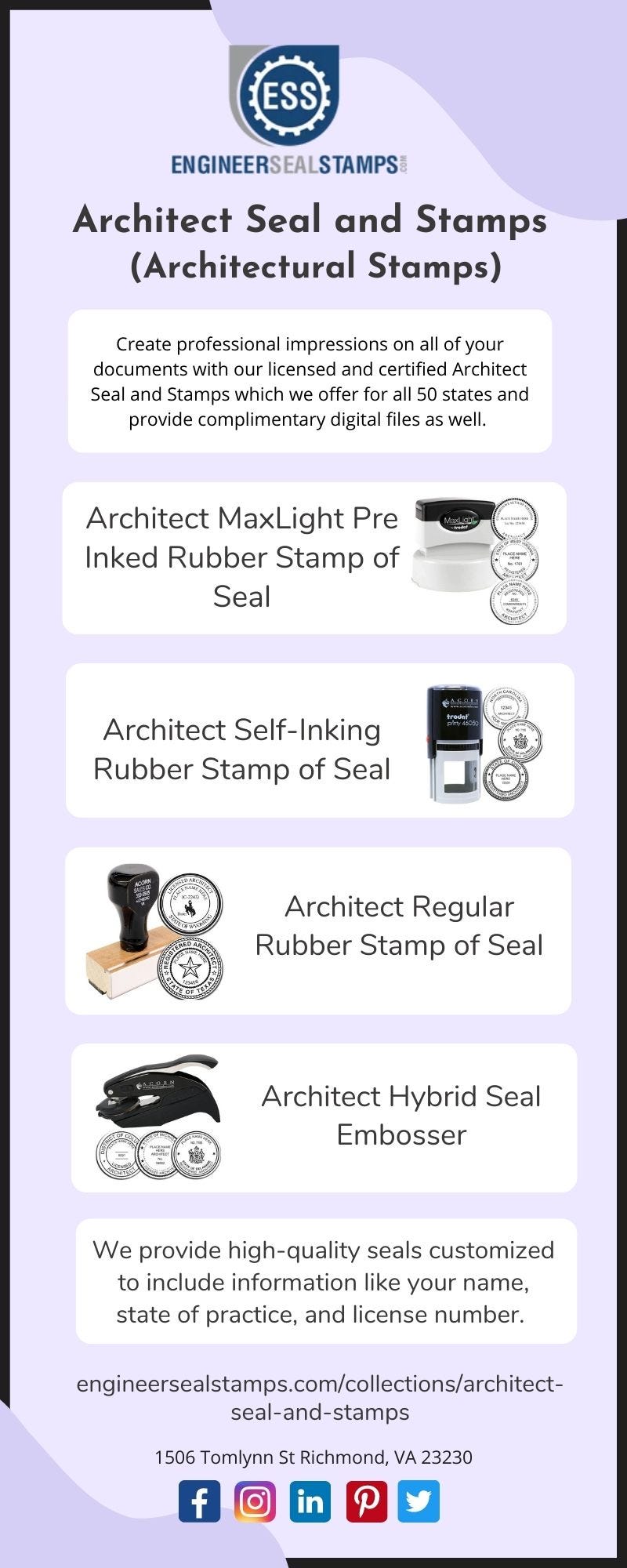 Architect Seal and Stamps (Architectural Stamps) Engineer Seal Stamps