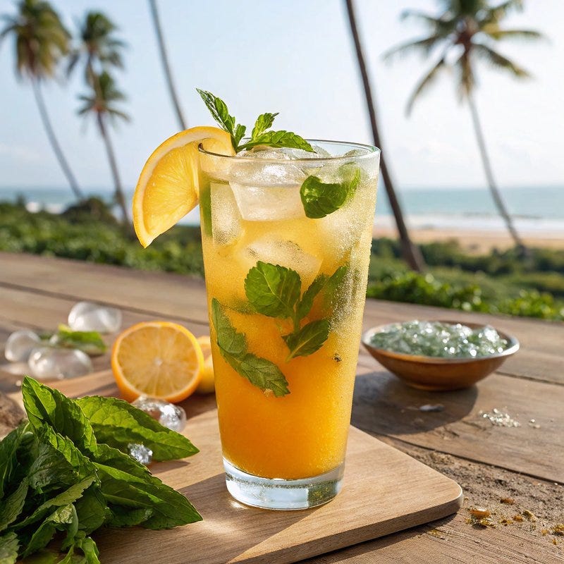 Spiced Mango Basil Lemonade🥭🌿